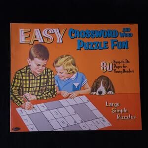 Rare Vintage Whitman 1962 Easy Crossword and Word Large Puzzle Fun 80 Pages Kids